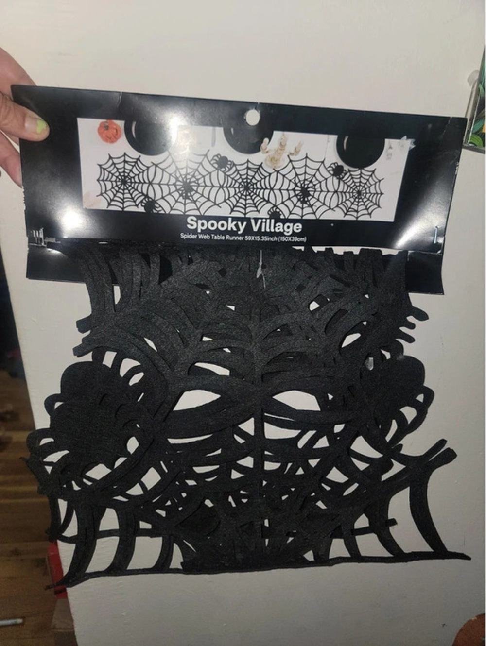 Spiderweb felt table runner